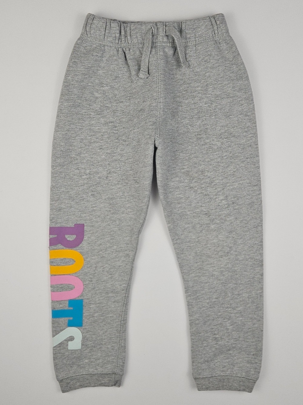 Roots Kids Grey Rainbow Logo Jogger Sweatpants Size 4T